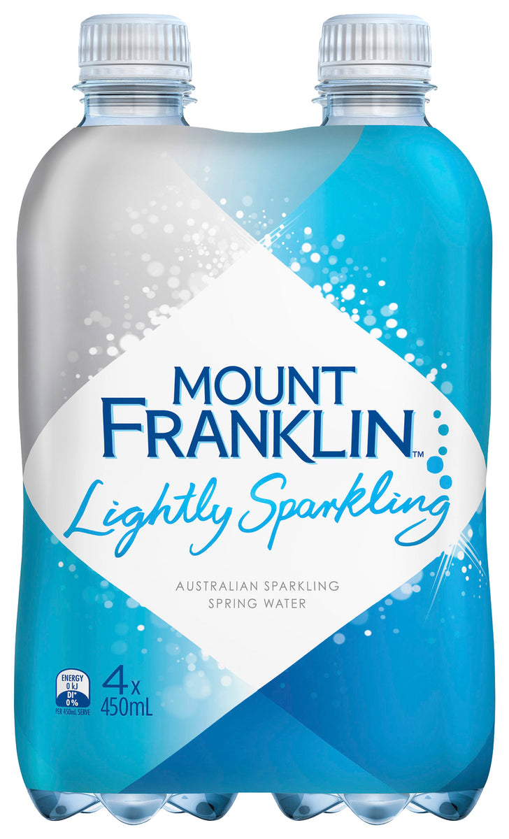 Mount Franklin Lightly Sparkling Water 4x450ml Feed Me by Drakes