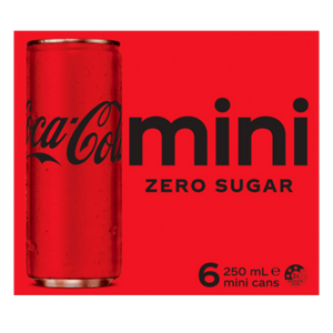 Coca Cola Zero Sugar Mini Cans 6x250ml