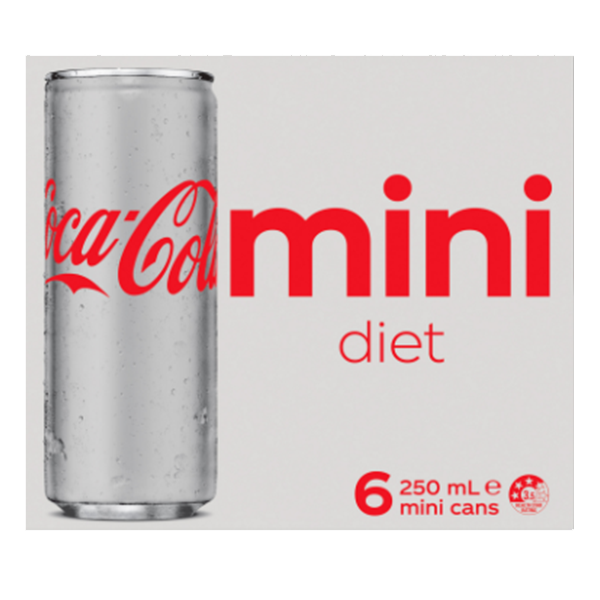 Coca Cola Diet Mini Cans 6x250ml