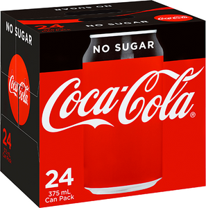 Coca Cola No Sugar 24x375ml Cans