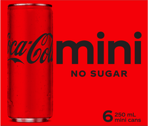 Coca Cola No Sugar Mini Cans 6x250ml