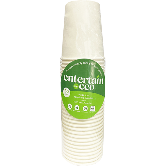 Entertain By Eco Paper Cup 200ml 30 Pack (4hr Express)